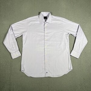 David Donahue Shirt Mens 16 34/35 Purple Casual Preppy Dress Button Up Cotton